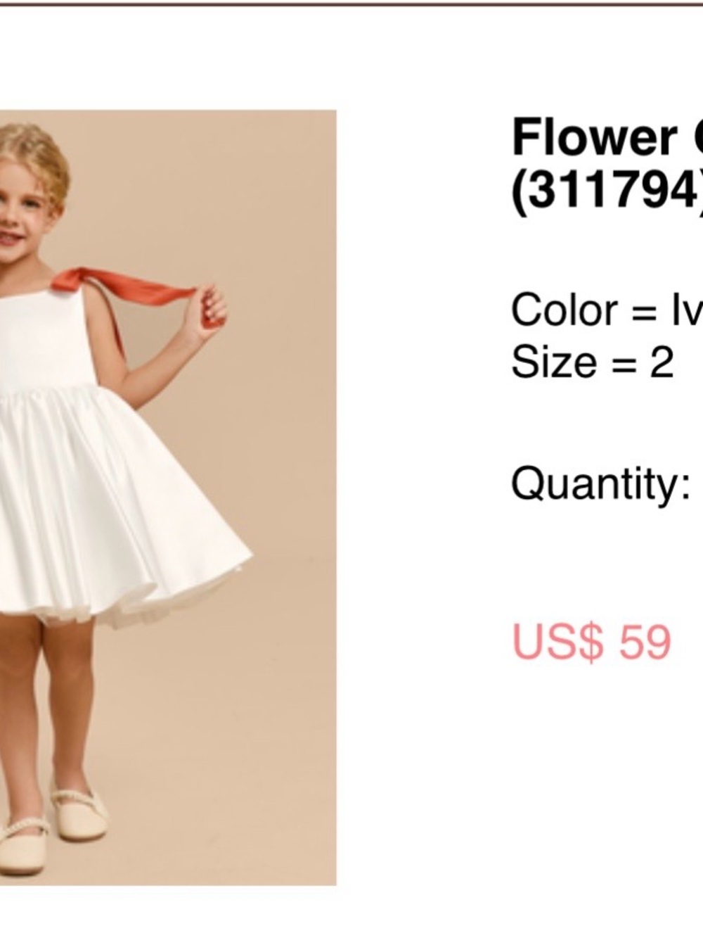JJs House Ivory Flower Girl Dress